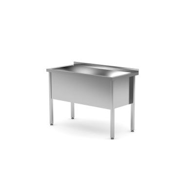 Stůl s žlábkem na jedno mytí, svařovaný, HENDI, Profi Line, 1200x600x(H)850mm | 813430
